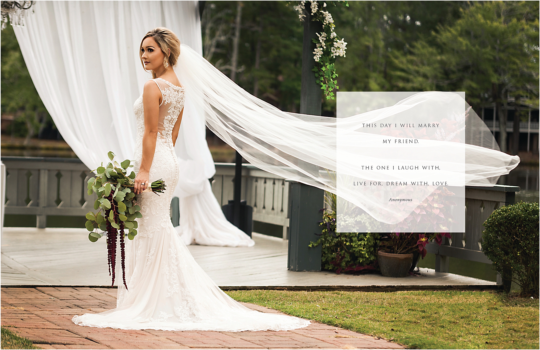 Bride with flowing train