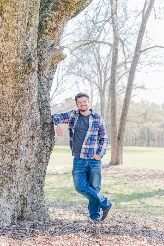 Guy Senior Session at a farm