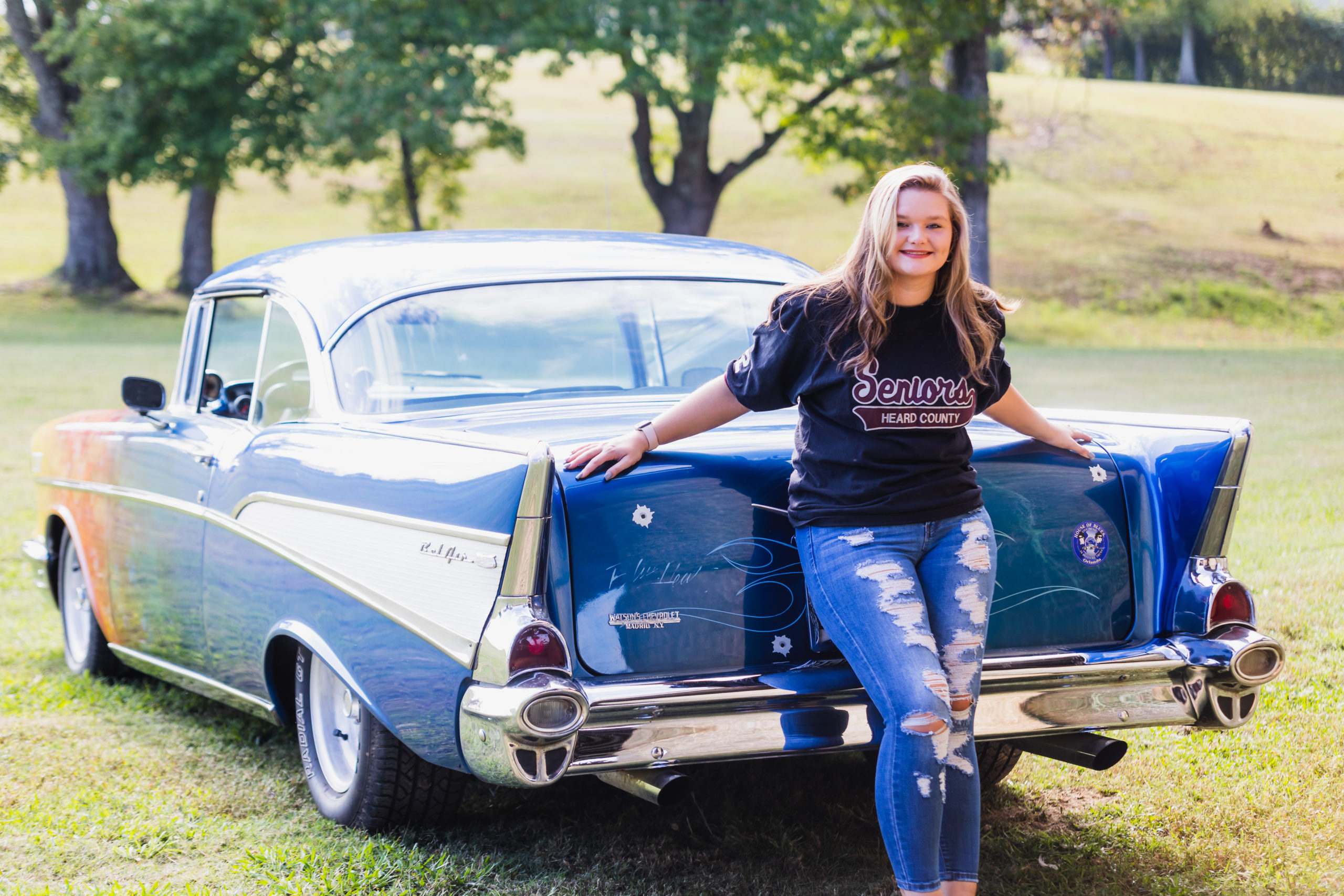 West Georgia Senior Session with Antique Car