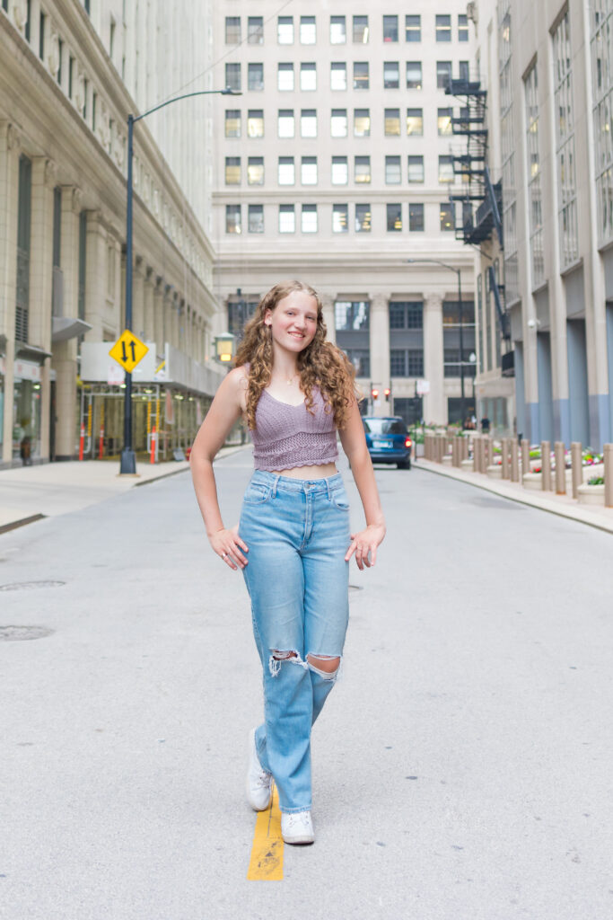 Senior pictures in Chicago Financial District