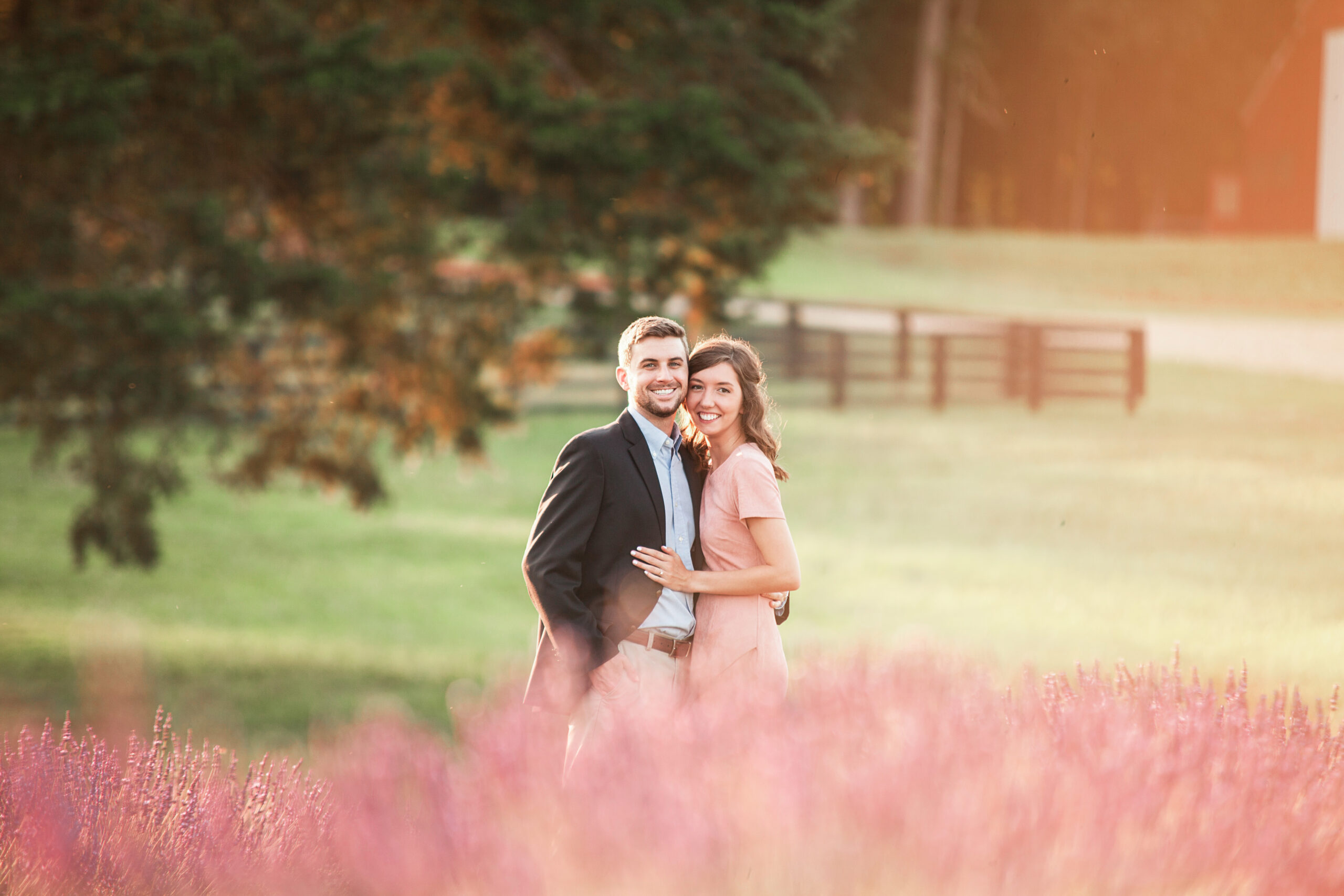 couple in a lavender field
